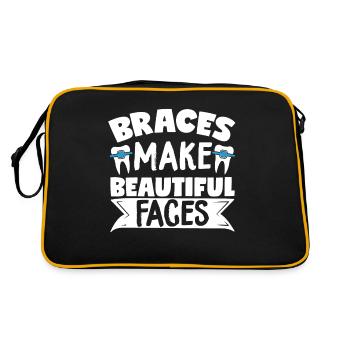 Les broches font de beaux visages Orthodontiste - Sac Retro - noir/or - Dos