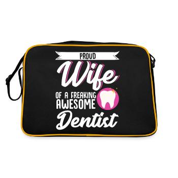 Dentiste Épouse Mari Hygiéniste dentaire Couple Val - Sac Retro - noir/or - Dos
