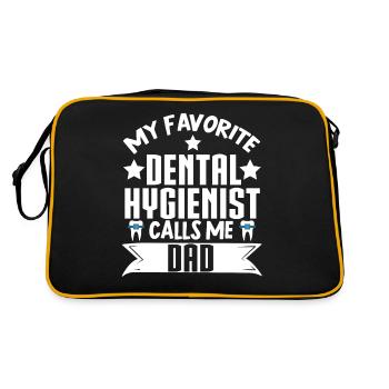 Hygiéniste dentaire père père Mon hygien dentaire préféré - Sac Retro - noir/or - Dos