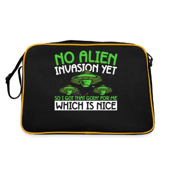 Pas encore d’invasion extraterrestre, alors j’ai eu ce goin' pour moi - Sac Retro - noir/or - Dos