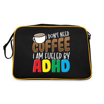 Je n’ai pas besoin de café, je suis alimenté par la sensibilisation au TDAH - Sac Retro - noir/or - Dos