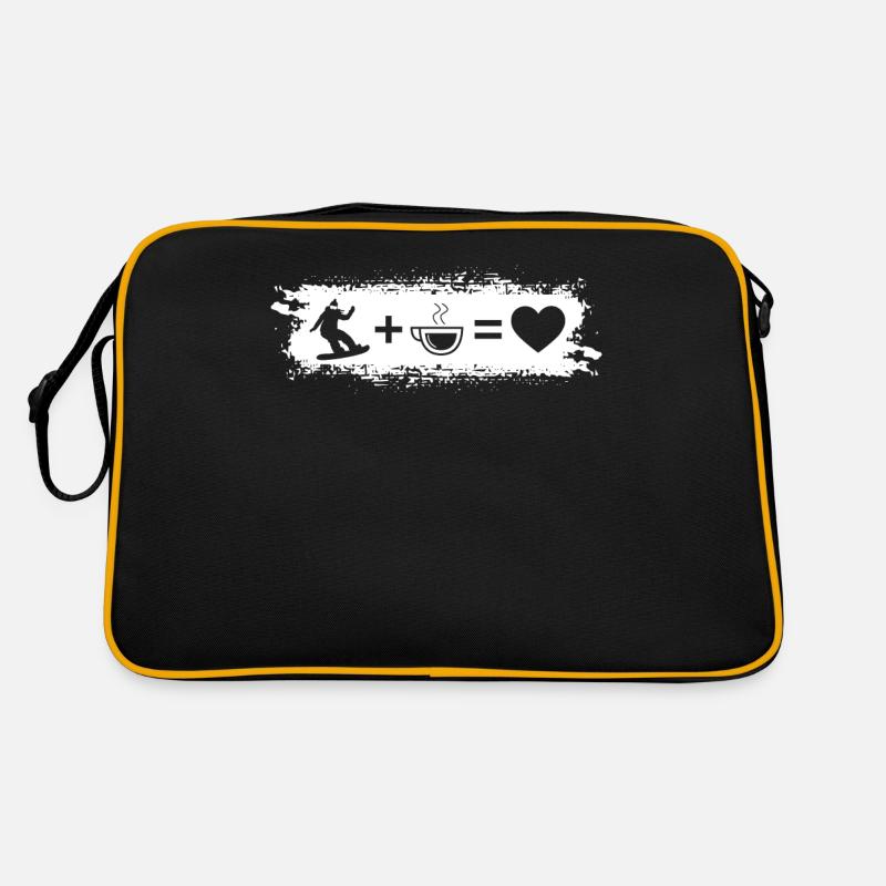 Grunge Rectangle - Heart - Coffee - Female Snowboa Retro Bag