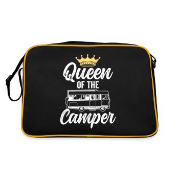 Queen of the camper camping camping camper - Retro Bag - black/gold - Back