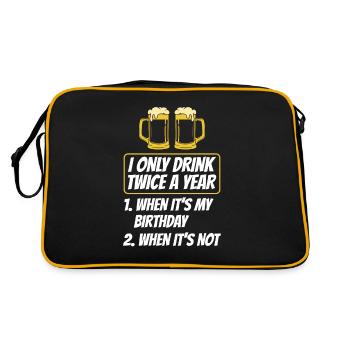 Zweimal Trinken Wenn Ich Geburtstag Habe Trinker - Retro Tasche - Schwarz/Gold - Hinten