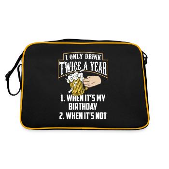 Zweimal Trinken Wenn Ich Geburtstag Habe Trinker - Retro Tasche - Schwarz/Gold - Hinten