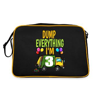 Garbage Truck Birthday Kids Boy 3rd Birthday Party - Retro Bag - black/gold - Back