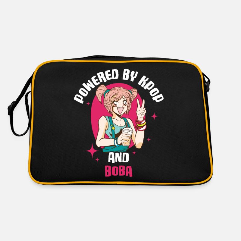 Powered By Kpop And Boba Kpop Geschenk Retro Tasche