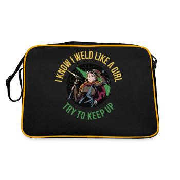 Je soude comme une fille soudeur cadeau - Sac Retro - noir/or - Dos