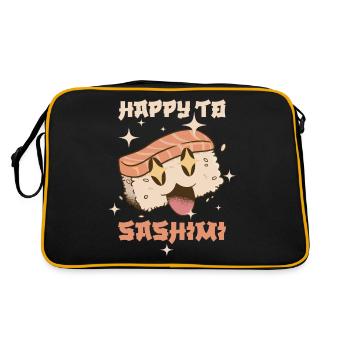 Cadeau Happy To Sashimi Sushi - Sac Retro - noir/or - Dos