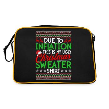Aufgrund der Inflation ist dies mein hässlicher Weihnachtspullover - Retro Tasche - Schwarz/Gold - Hinten