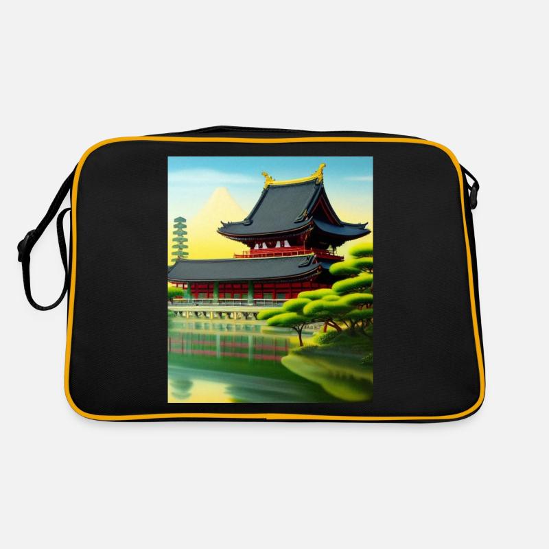 haruno japanischer Tempel illustration japan Retro Tasche