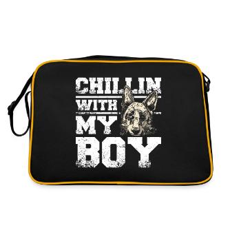 Chillin avec mon berger anglais - Sac Retro - noir/or - Dos