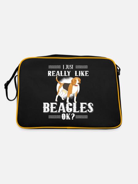 J’aime juste les beagles très ok chiot chien beagle - Sac Retro - noir/or - Dos