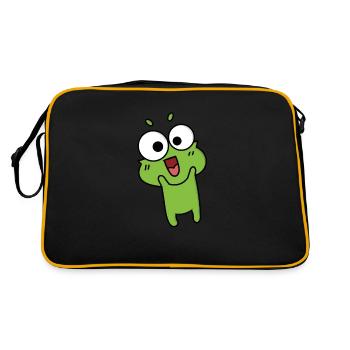 Frog Comic Drawing Funny - Sac Retro - noir/or - Dos