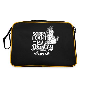 Mon âne peut-il pas avoir besoin de moi animal de ferme - Sac Retro - noir/or - Dos