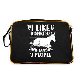 I like donkeys and maybe 3 people farm - Retro Bag - black/gold - Back