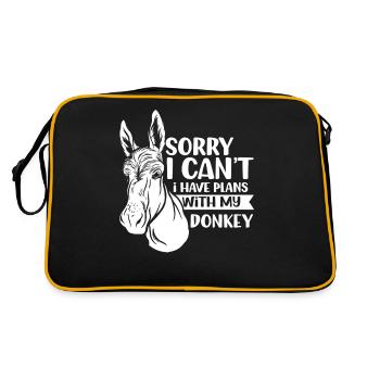 Est-ce que je ne peux pas avoir de plans avec mon âne mignon animal - Sac Retro - noir/or - Dos