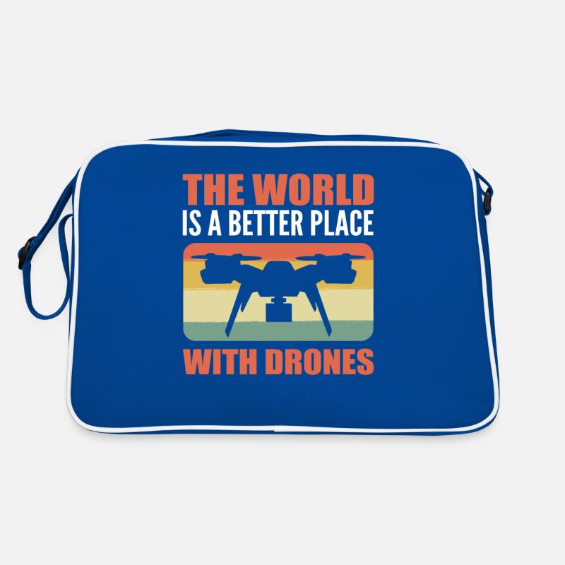 The World Is a Better Place With Drones RC Drone Retro Tasche