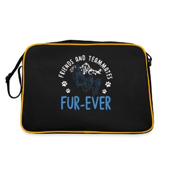 Friends And Teammates Funny Mushing Sled Dog - Retro Bag - black/gold - Back
