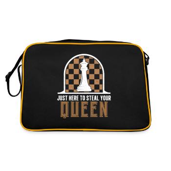 Queen Stealing A Chess Game Hobby pour jeu de - Sac Retro - noir/or - Dos