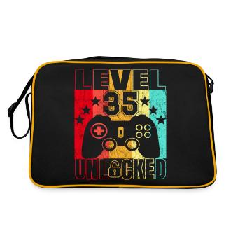 35 years birthday shirt Gamer 35. - Retro Bag - black/gold - Back