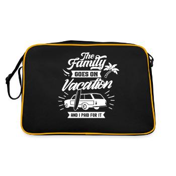 Familie Fährt In Den Urlaub Und Ich Habe Bezahlt - Retro Tasche - Schwarz/Gold - Hinten