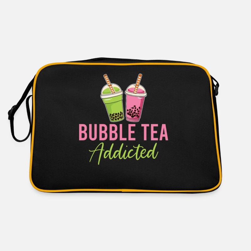 Bubble Tea Lover Geschenk - Retro Tasche - Schwarz/Gold
