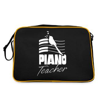 Professeur de piano Pianiste Musicien de piano - Sac Retro - noir/or - Dos