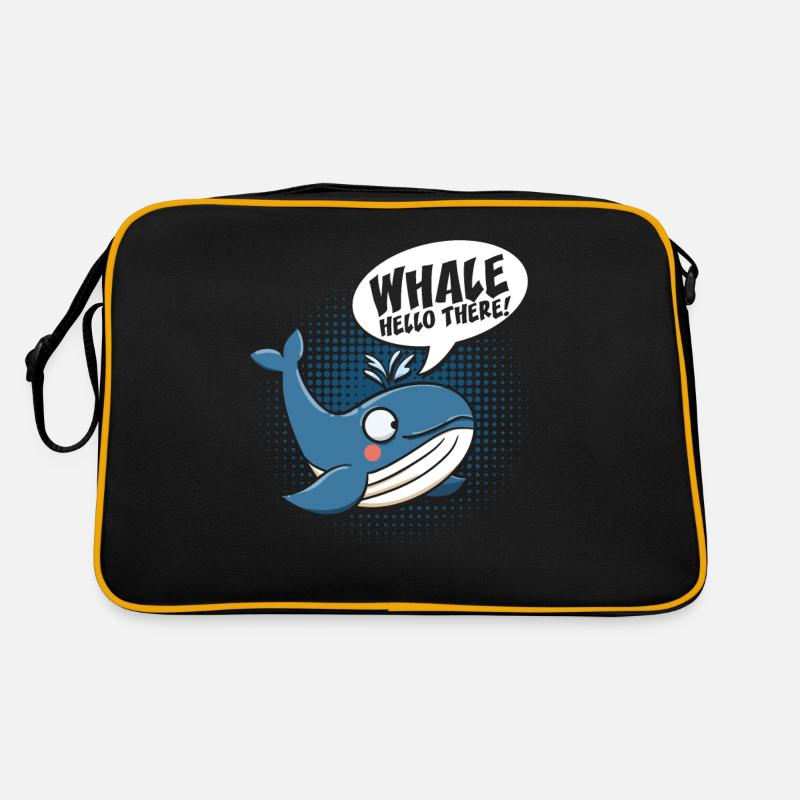 Whale Hello There Retro Tasche