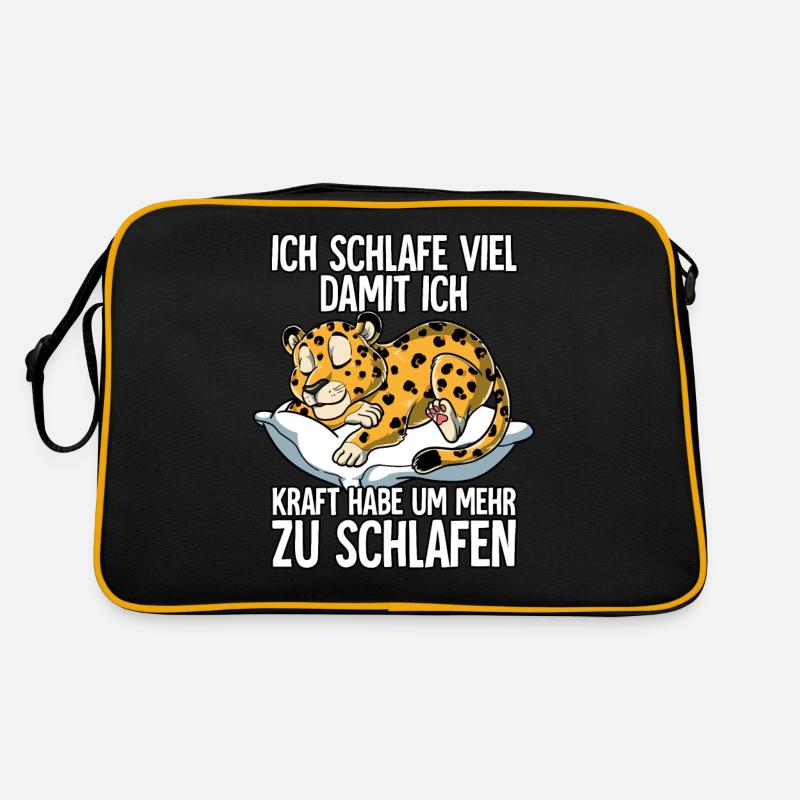 Ich Schlafe Leopard Retro Tasche