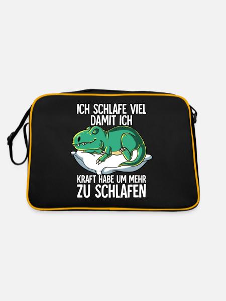Ich Schlafe T-rex - Retro Tasche - Schwarz/Gold
