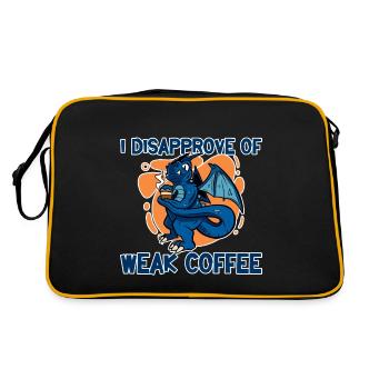 I Disapprove Of Weak Coffee 2 - Retro Tasche - Schwarz/Gold - Hinten