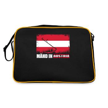 Mähd In Austria Lustig Sensenmähen Handmähen - Sac Retro - noir/or - Dos