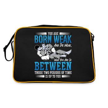Jiu Jitsu You Are Weak Combat Fighting Fighter - Retro Tasche - Schwarz/Gold - Hinten