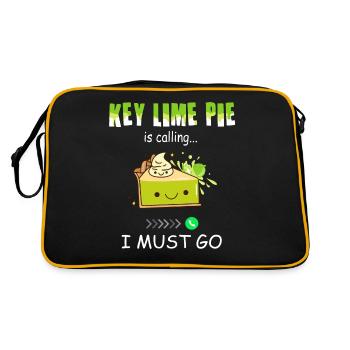 Funny Lemon Cake Design - Retro Bag - black/gold - Back