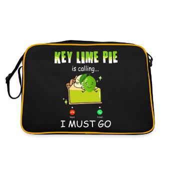Funny Lemon Cake Design - Retro Bag - black/gold - Back
