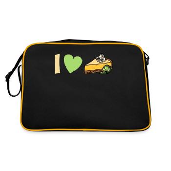 Funny I Love Lemon Cake Design - Retro Bag - black/gold - Back