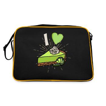 Funny I Love Lemon Cake Design - Retro Bag - black/gold - Back