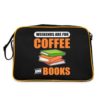 Weekends Are For Coffee and Books Book Lover - Retro Bag - black/gold - Back