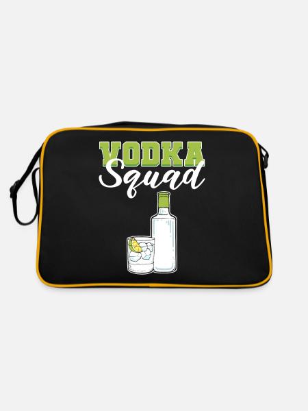 The Vod Squad Vodka Wodka - Retro Tasche - Schwarz/Gold - Hinten