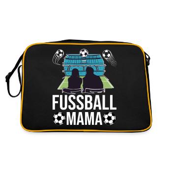 Fussballer Fussball Mama Mutter Fußball - Retro Tasche - Schwarz/Gold - Hinten