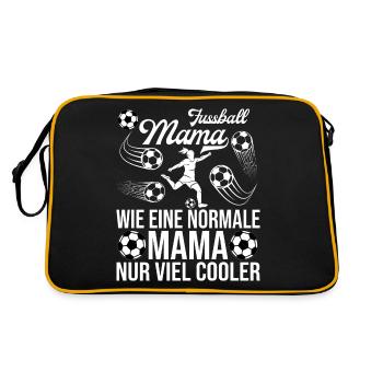 Fussballer Fussball Mama Mutter Fußball - Retro Tasche - Schwarz/Gold - Hinten