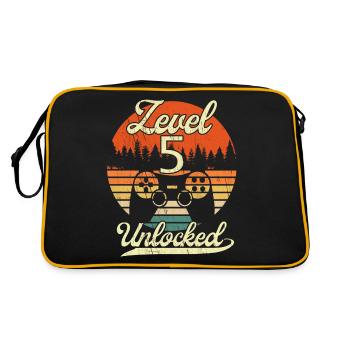 Niveau 5 Hommes Débloqués Guys Gamer 5 Anniversaire - Sac Retro - noir/or - Dos