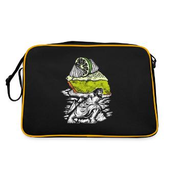 Funny Lemon Cake Design - Retro Bag - black/gold - Back