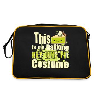 Funny Lemon Cake Design - Retro Bag - black/gold - Back
