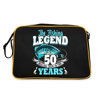 50. Geburtstag Angeln 50 Jahre Alter Fischer 1973 - Retro Tasche - Schwarz/Gold - Hinten