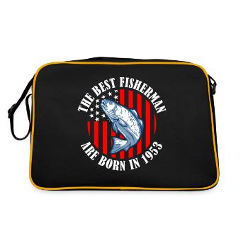 70. Geburtstag Angeln 70 Jahre Alter Fischer 1953 - Retro Tasche - Schwarz/Gold - Hinten