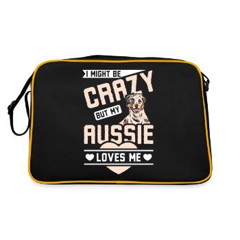 I might be crazy but my Aussie loves me - Retro Bag - black/gold - Back