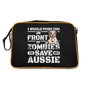 Poussez-vous devant des zombies pour sauver mon australien - Sac Retro - noir/or - Dos