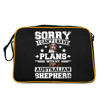 Je ne peux pas J’ai des projets avec mon berger australien - Sac Retro - noir/or - Dos